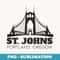 St. Johns Bridge Souvenir Art Portland Oregon Skyline Art - Exclusive Sublimation Digital File