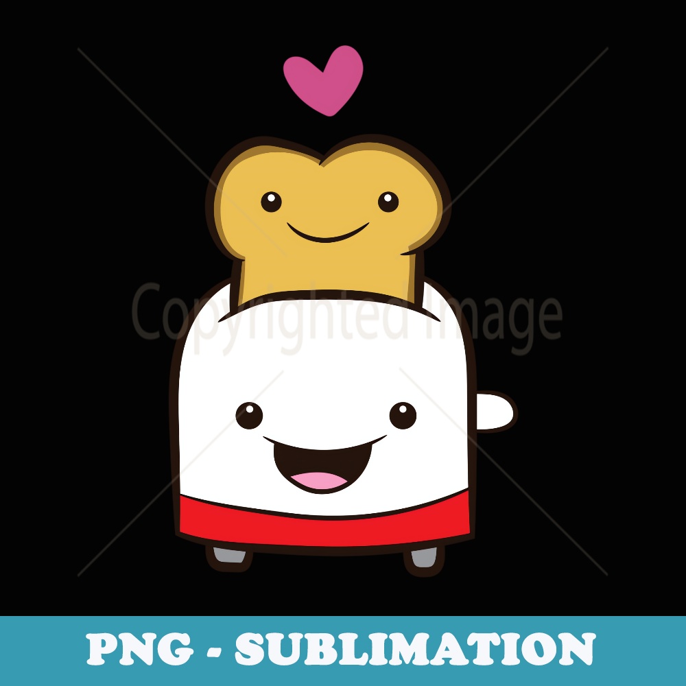 Toast and Toaster Kawaii Toast Bread Toaster - Digital Sublimation Download File