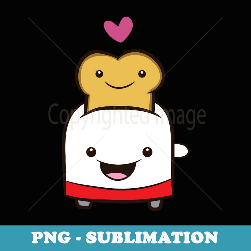 Toast and Toaster Kawaii Toast Bread Toaster - Digital Sublimation Download File
