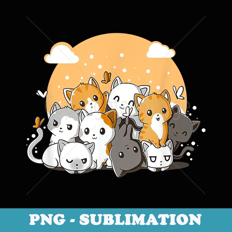 Cat Anime Kawaii Japanese Neko Kawaii Cat s ns Girls - Artistic Sublimation Digital File