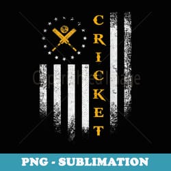 vintage usa american flag cricket player team silhouette - png sublimation digital download