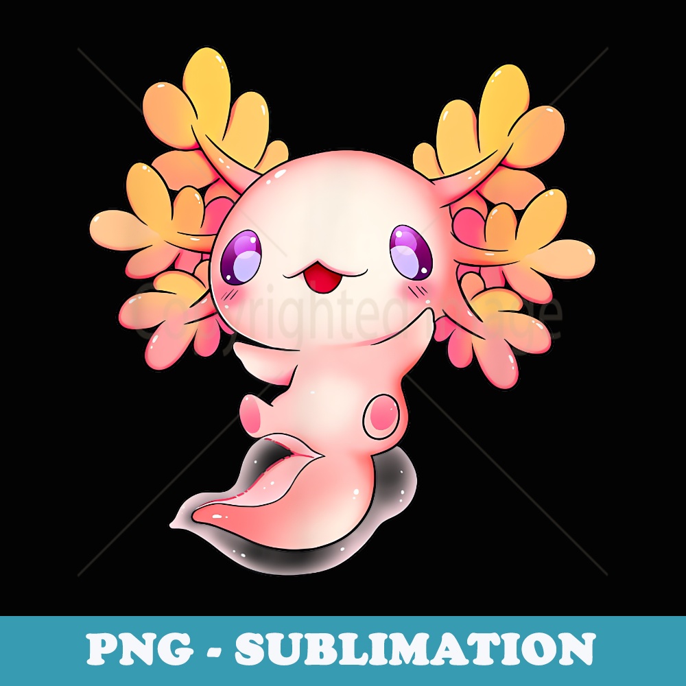 Axolotl Anime Fish Cute Baby Lizard Kawaii Pastel Goth - Aesthetic Sublimation Digital File