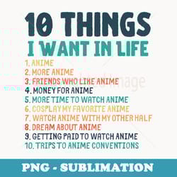 retro vintage anime merch - ten things i want in life anime