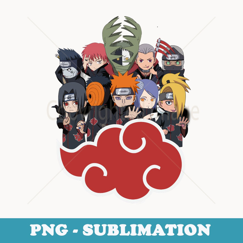 Naruto Shippuden Akatsuki Group SD - Instant Sublimation Digital Download