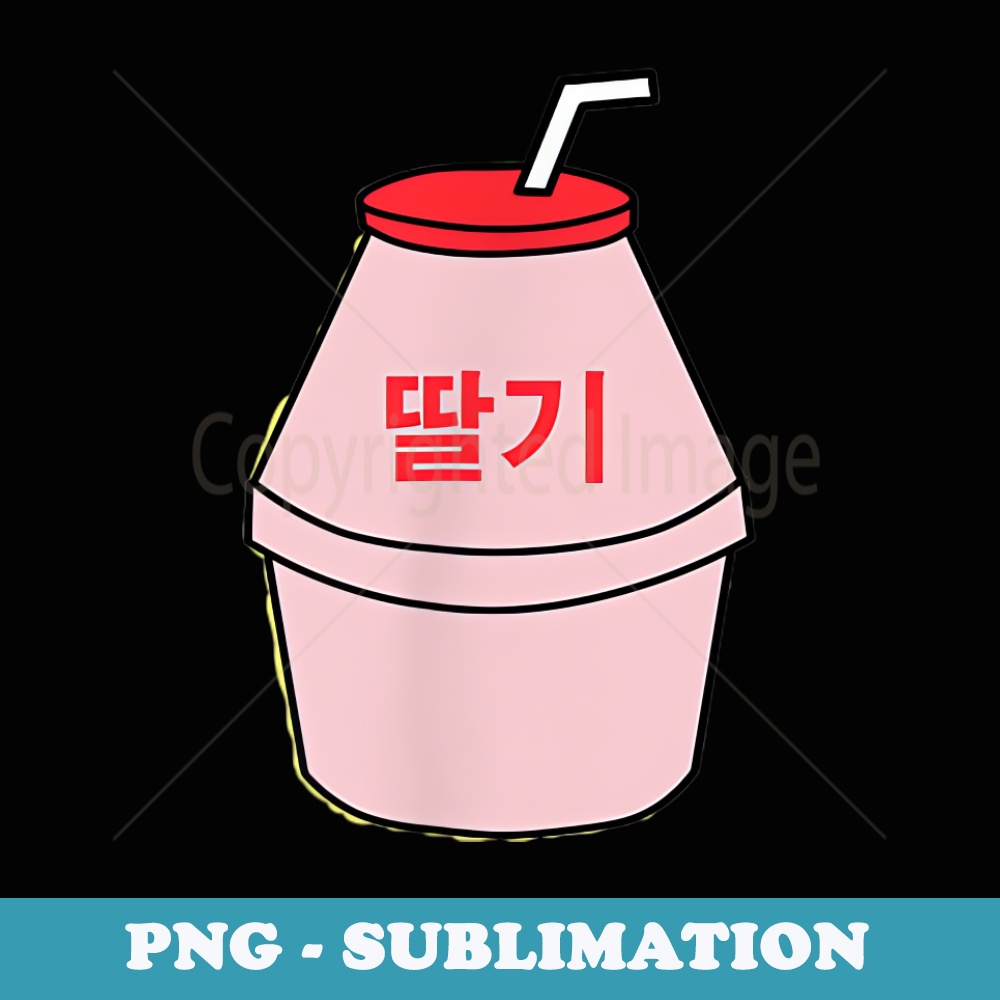 Cute Korean Strawberry Milk Short Korean Kpop Kawaii - PNG Transparent Sublimation File