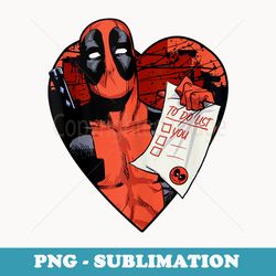 marvel deadpool to do list heart frame portrait - premium sublimation digital download