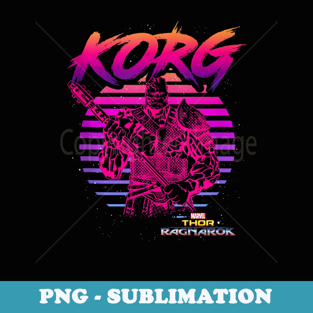 Marvel Thor Ragnarok Korg Retro Outline Striped Portrait - Stylish Sublimation Digital Download