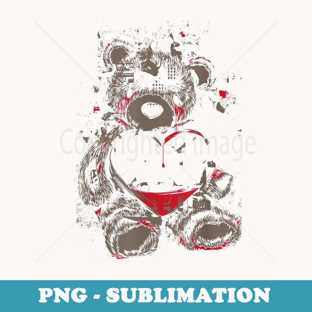 Goth Teddy Bear Japanese Anime Menhera - Creative Sublimation PNG Download