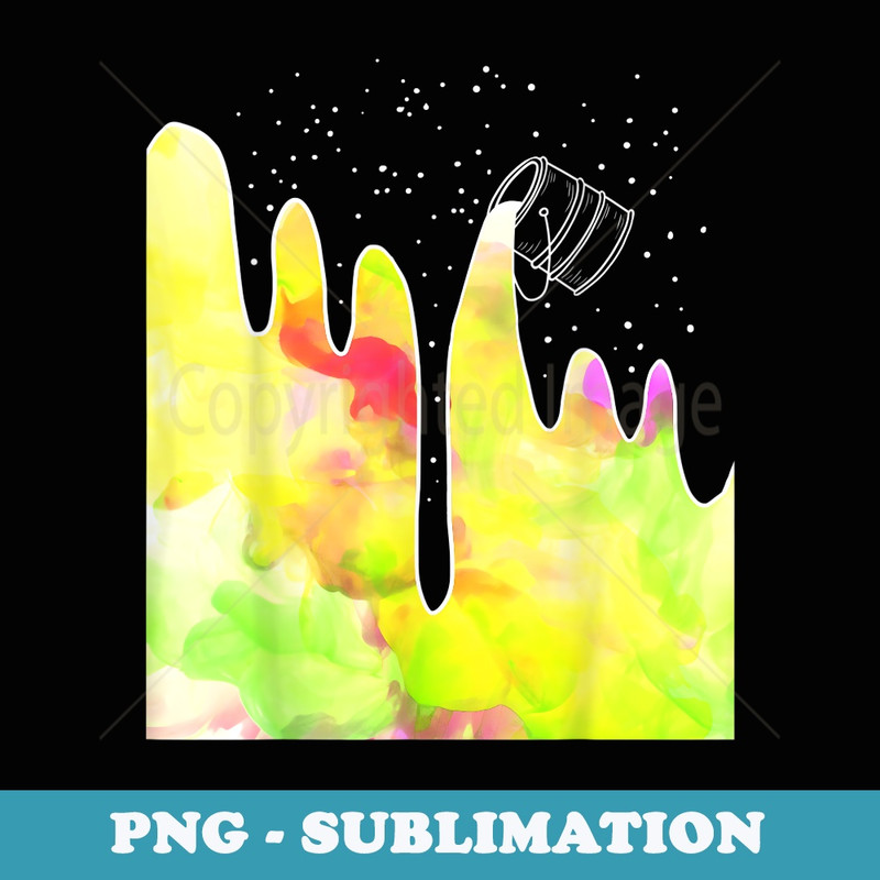 Rainbow Bucket Minimal Art Cool Paint Colors Artists - Stylish Sublimation Digital Download