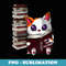 Cat reading books, school teacher, books reading Cat - Digital Sublimation Download File