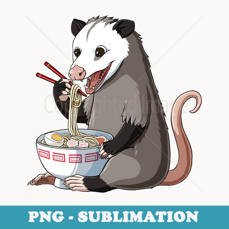 Funny Japanese Kawaii Ramen Opossum - Trendy Sublimation Digital Download