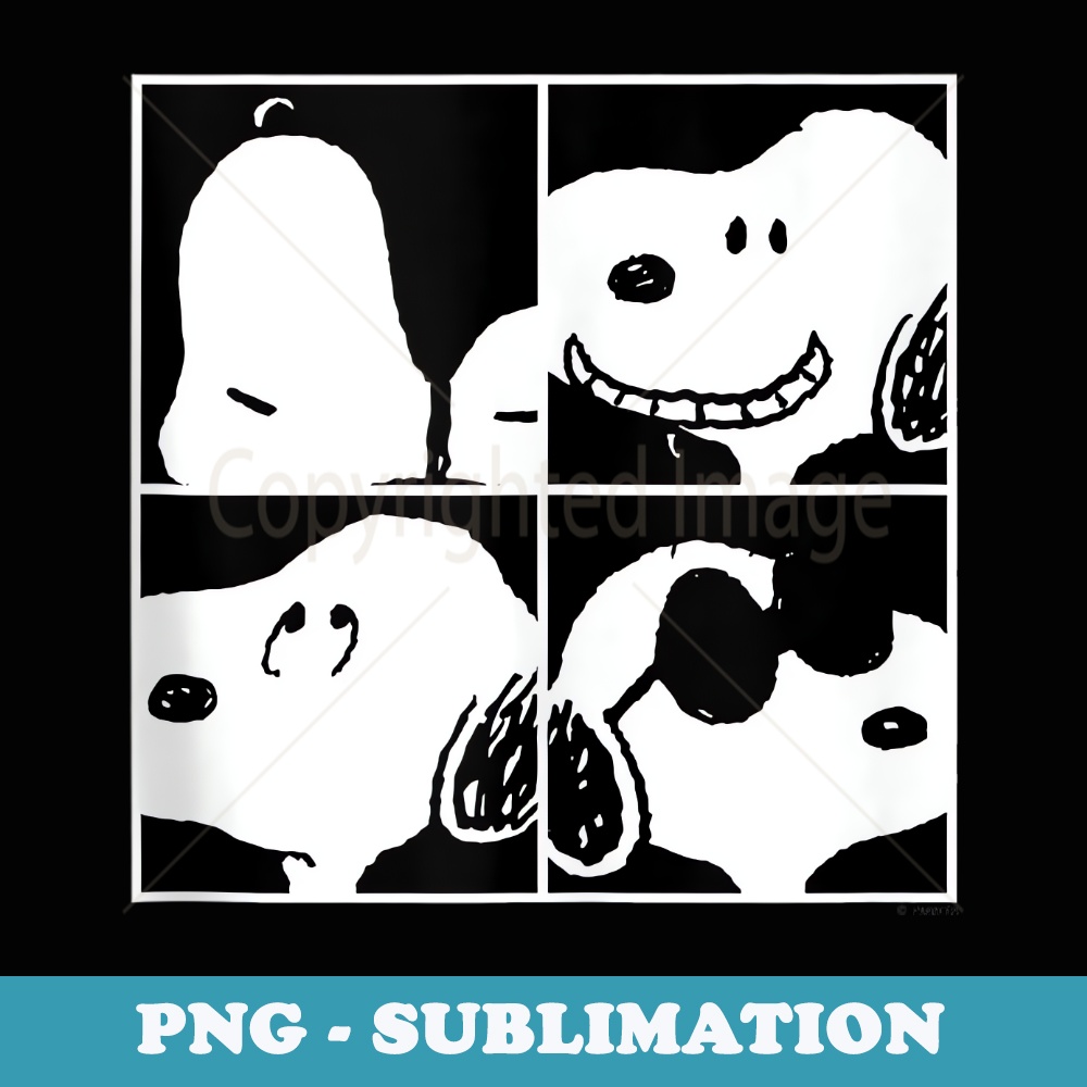 Peanuts - Snoopy Faces Square Grid - Creative Sublimation PNG Download