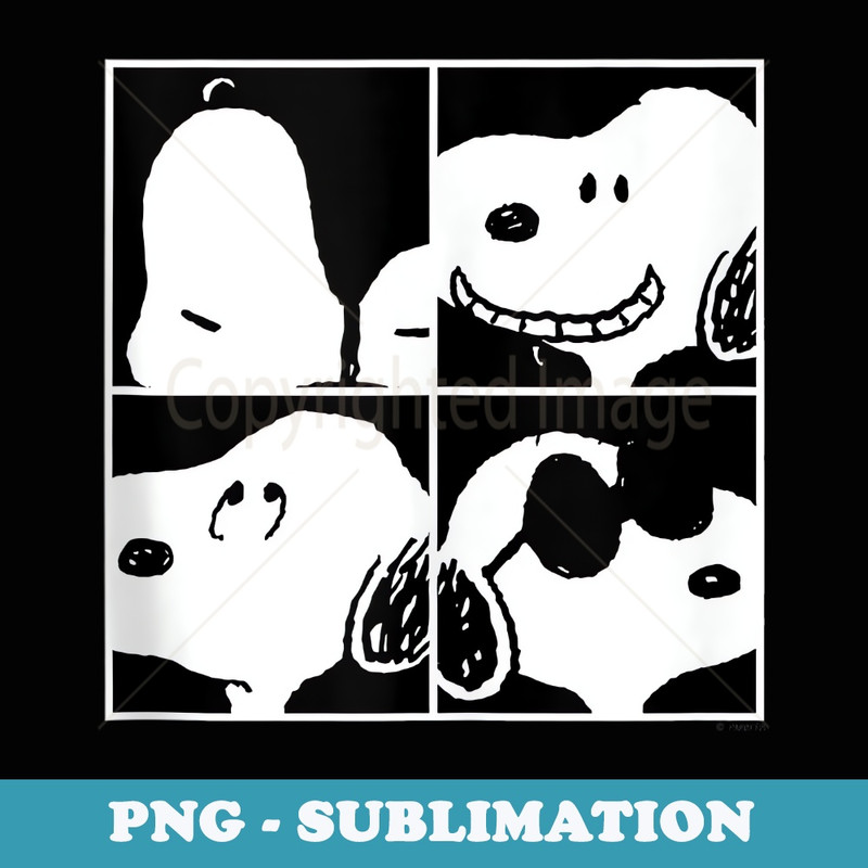 Peanuts - Snoopy Faces Square Grid - Creative Sublimation PNG Download