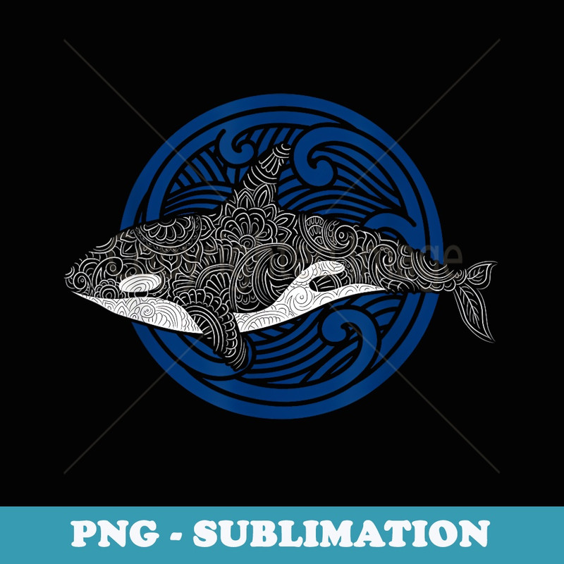 Killer Whale Design Ocean Waves Men Boys Orca - Digital Sublimation Download File