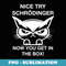 Funny Nice Try Schrodinger Now You Get in Box Angry Cat Wt - PNG Sublimation Digital Download