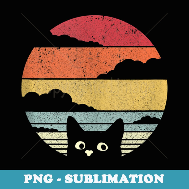 Retro Cat - Instant PNG Sublimation Download