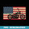 USA Flag Vintage Motorcycle Design For Bikers - Elegant Sublimation PNG Download