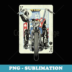 vintage king card motorcycle poker black jack gambling biker - instant png sublimation download