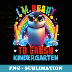s crush kindergarten funny penguin back to school girls - elegant sublimation png download