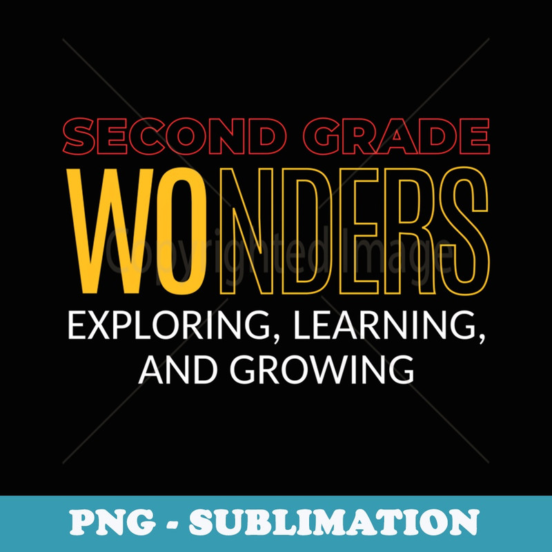 Second Grade Wonders Cute 2th Back to School Boys Girls - PNG Transparent Sublimation Design