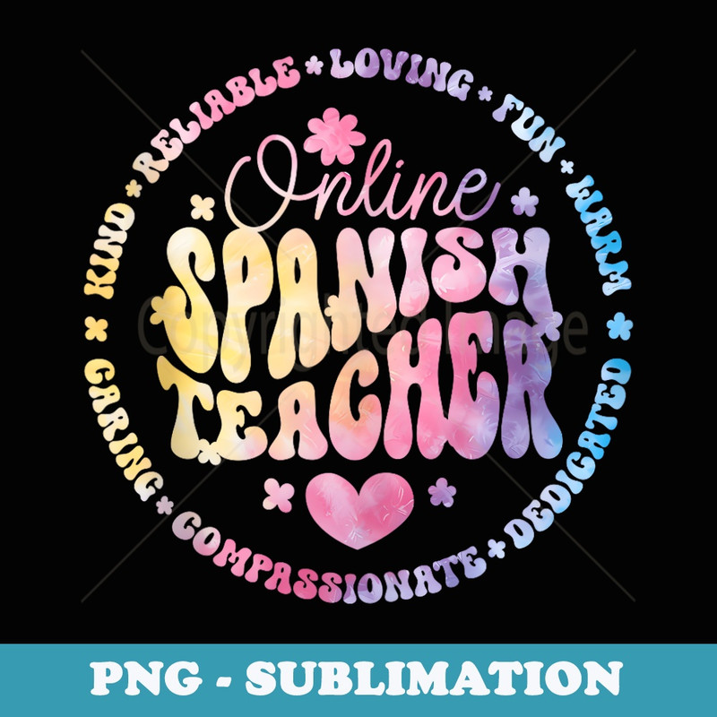 Online Spanish Teacher Back To School Teachers Students - PNG Transparent Sublimation File
