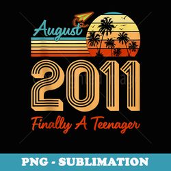 cool 13th birthday born in aug 2011 birthday for him for her - png transparent sublimation design
