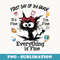 First Day Of 3rd grade Cat Back To School Its Fine Im Fine - PNG Sublimation Digital Download