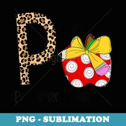 p is for paraprofessional teacher leopard back to school - stylish sublimation digital download