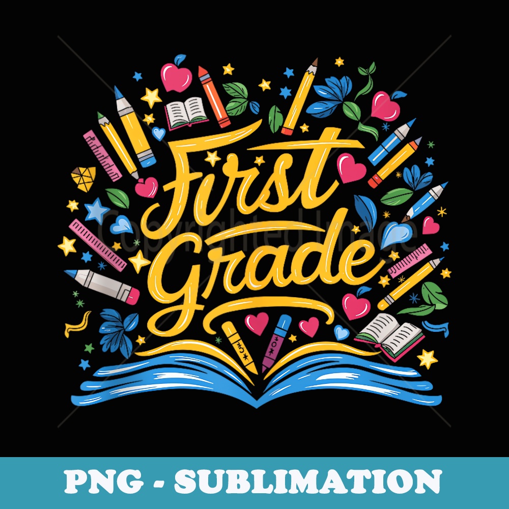 Book First Grade Back to School Teacher - Digital Sublimation Download File