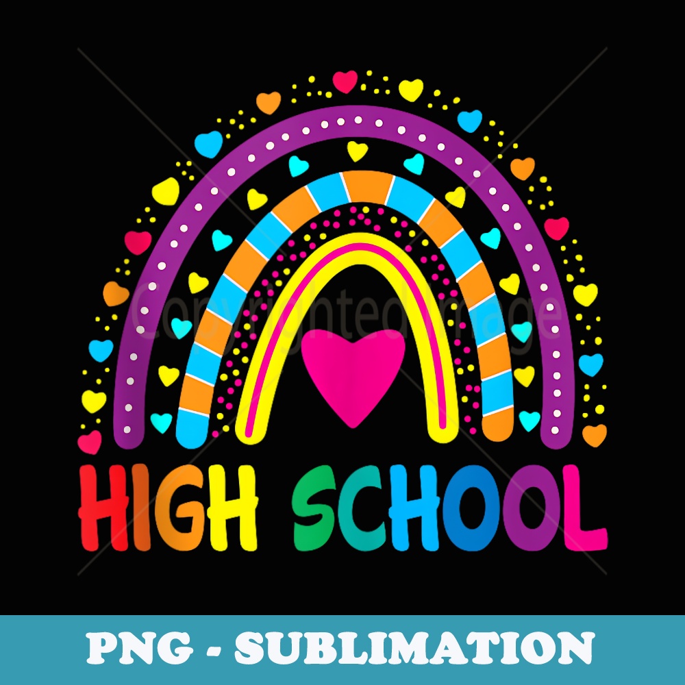 High School Rainbow Girls Boys Teacher Team Squad - PNG Sublimation Digital Download