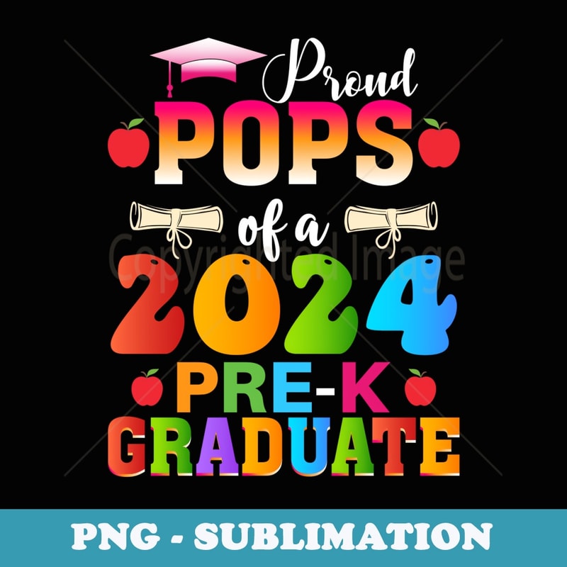 Groovy Proud Pops of a 2024 Graduate Pops - PNG Sublimation Digital Download