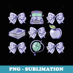 back to school coquette bow purple first day of school bows - high-resolution png sublimation file