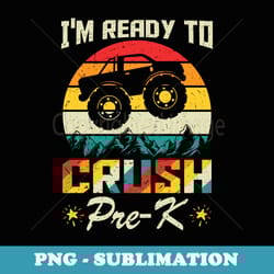 crush pre-k dinosaur monster truck back to school boy s - special edition sublimation png file