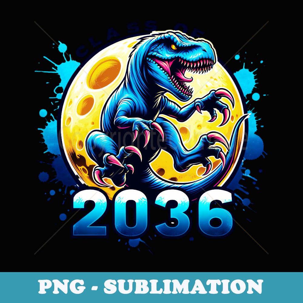 Class Of 2036 Back To School Kindergarten Trex Dinosaur - Vintage Sublimation PNG Download