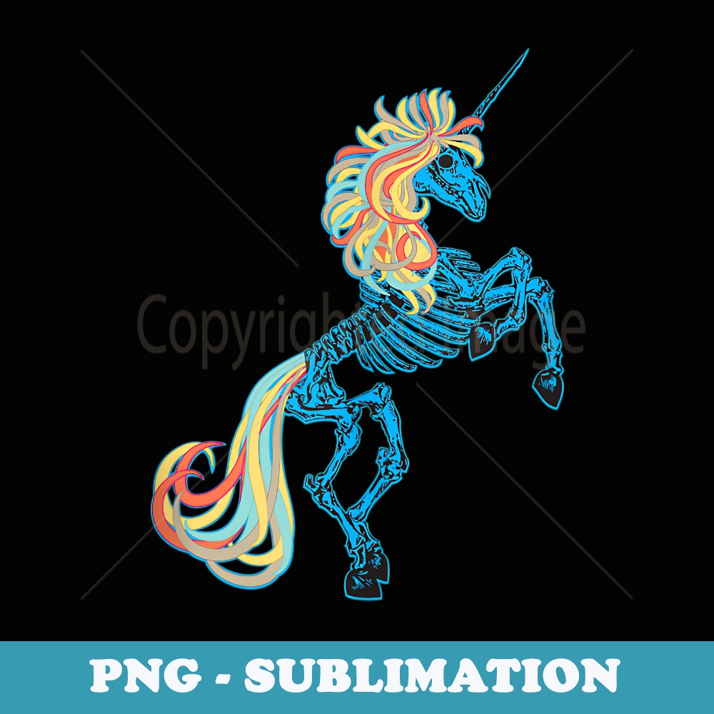 Unicorn Skeleton For Halloween - Zombie Uni - Signature Sublimation PNG File