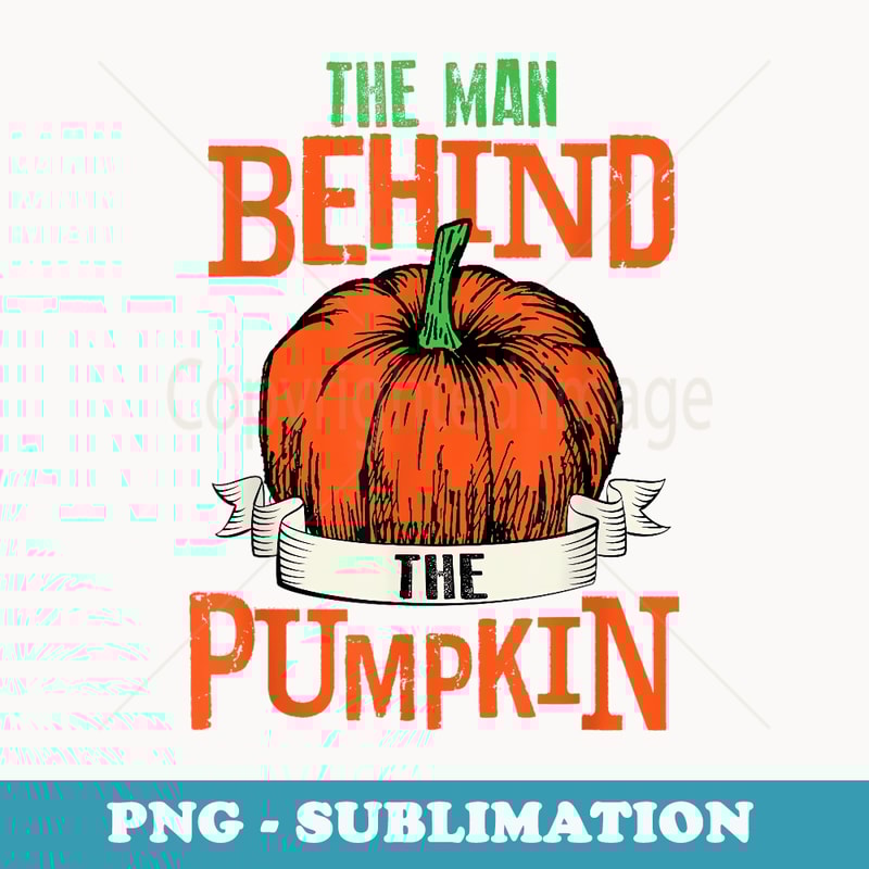 The Man Behind The Pumpkin Cool Halloween Costume - Decorative Sublimation PNG File