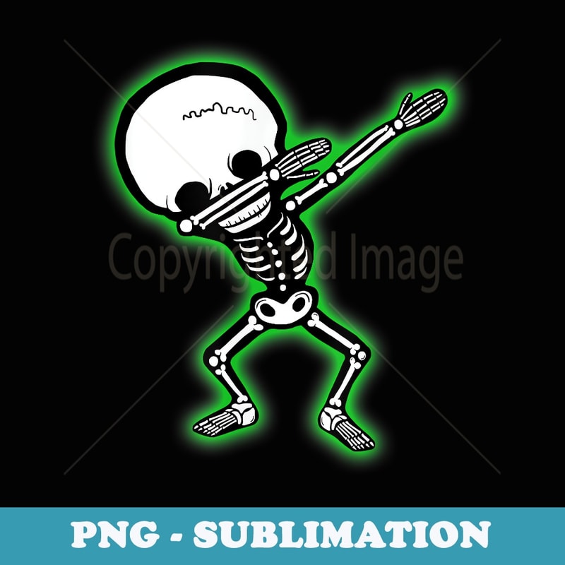 Dabbing Skeleton - Halloween Dab Skull - Creative Sublimation PNG Download