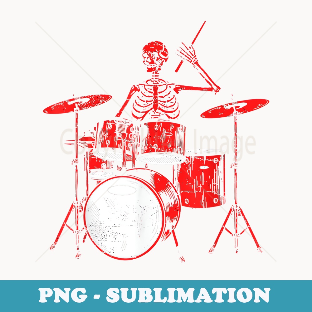 Skeleton Drummer Rock and Roll Drum Percussionists Musician - Signature Sublimation PNG File