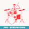 Skeleton Drummer Rock and Roll Drum Percussionists Musician - Signature Sublimation PNG File