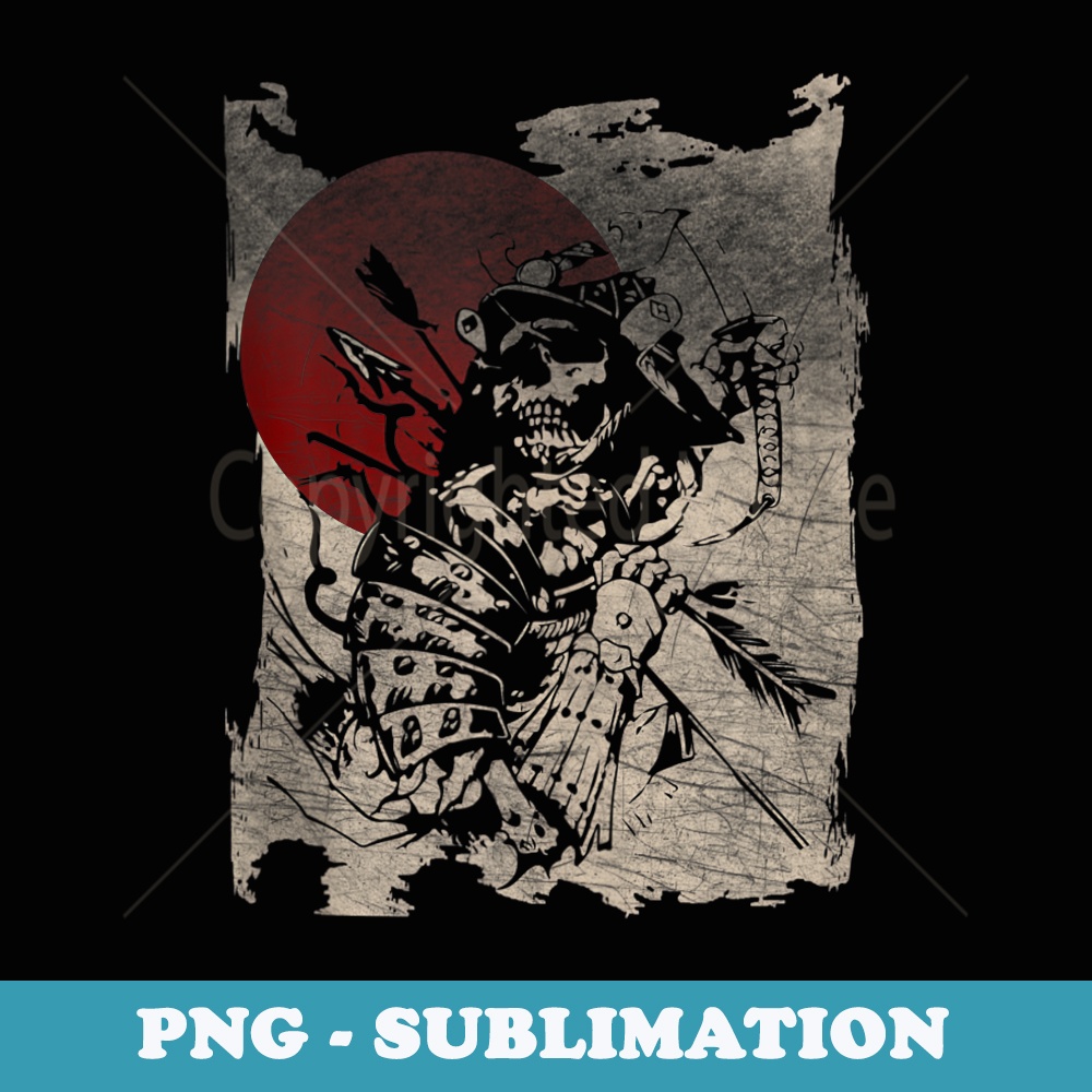 Dead Samurai Skull Swordsmen Warrior Halloween Anime - Signature Sublimation PNG File