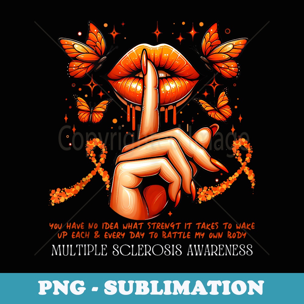 Dripping Lips Butterflies Multiple Sclerosis Awareness - Artistic Sublimation Digital File