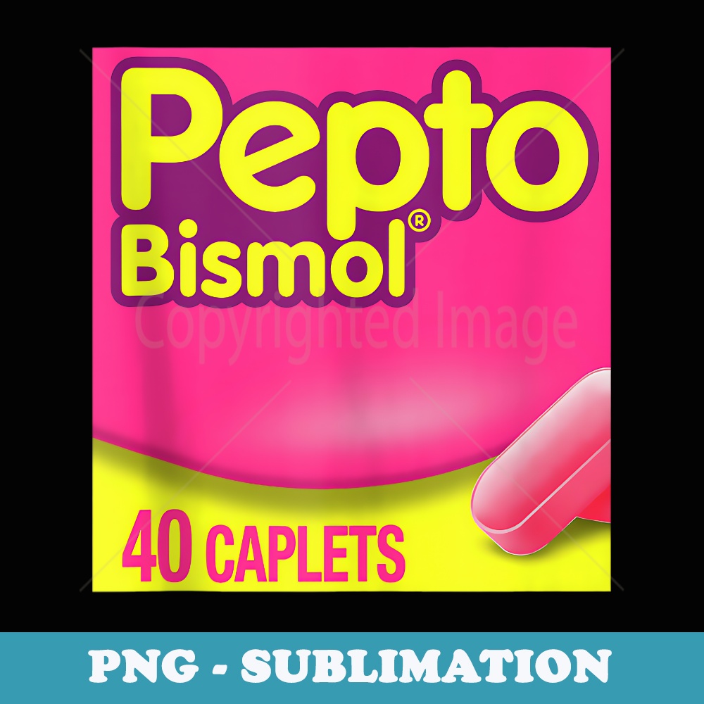 Nurse Pharmacy Halloween Costume Pepto Bismol 40 Caplets - PNG Transparent Sublimation File