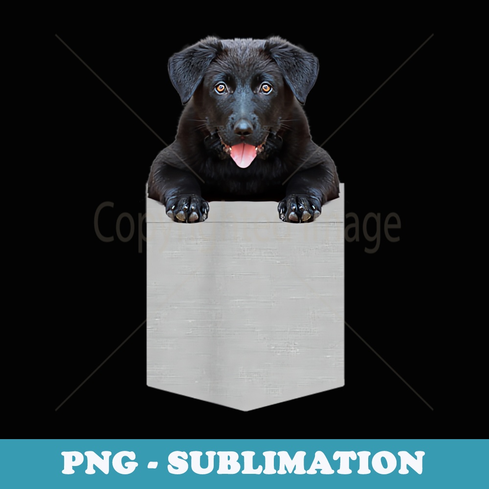 German Shepherd Dog Cute Black Puppy in Pocket s - Aesthetic Sublimation Digital File
