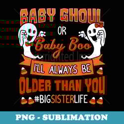 halloween gender reveal baby shower party big sister - professional sublimation digital download