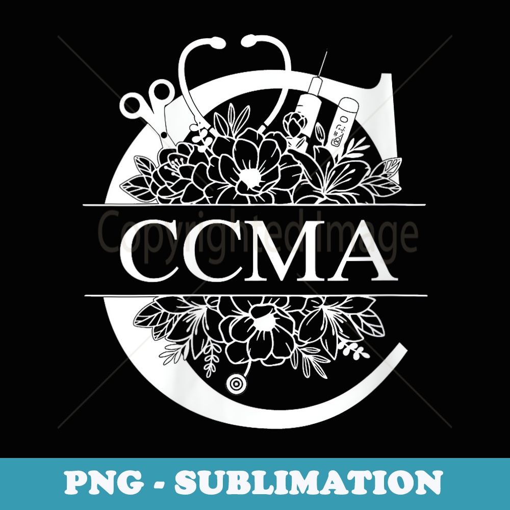 s Nurse Split Flowers Frame CCMA - Stylish Sublimation Digital Download