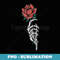 Vintage Halloween Skeleton Hand With A Rose Flower - High-Resolution PNG Sublimation File