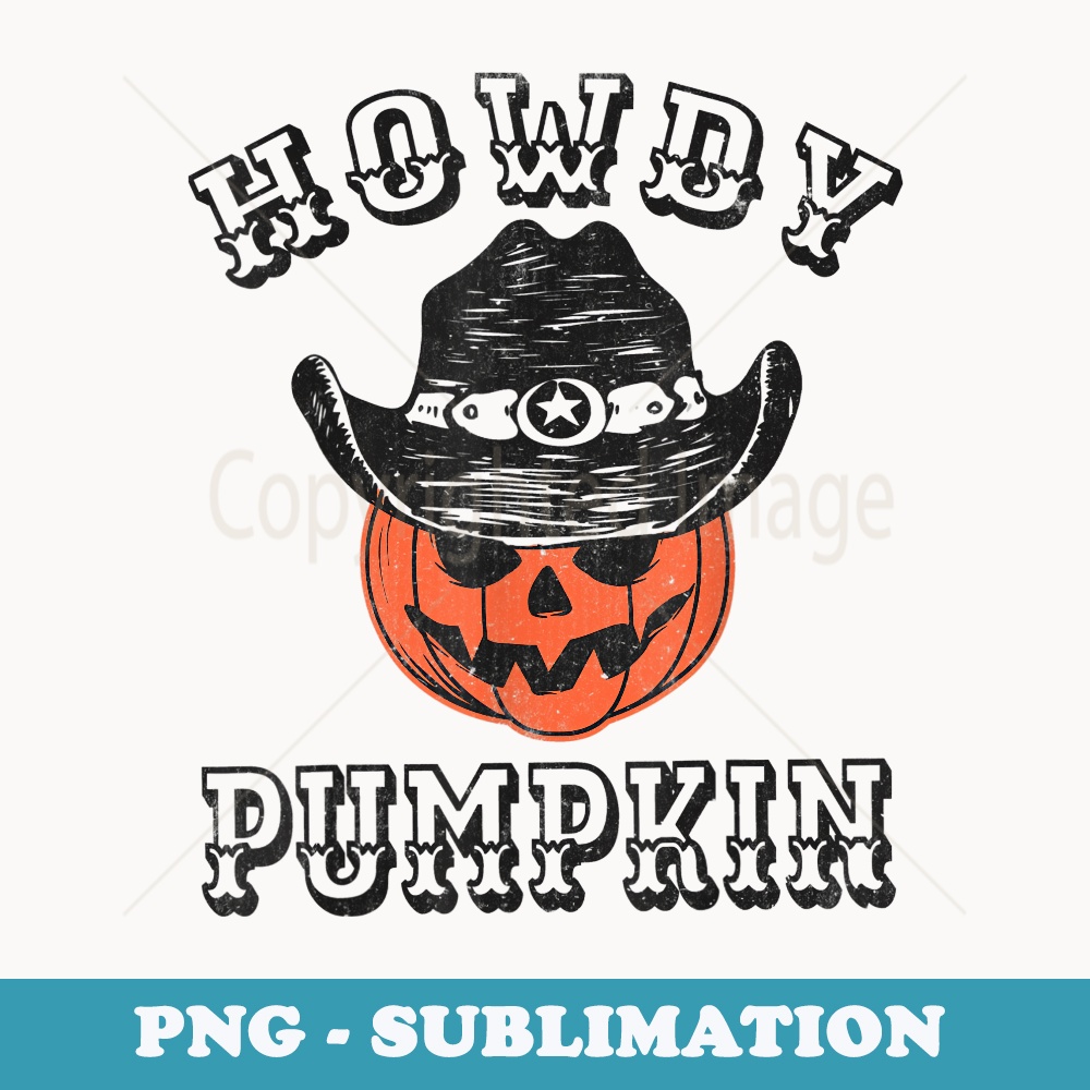 Howdy Pumpkin Funny Vintage Western Country Halloween - Premium Sublimation Digital Download