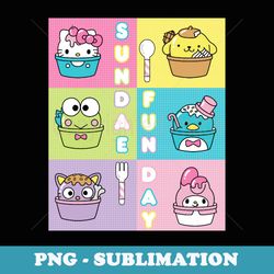 sundae fun day ft. sanrio characters ice cream dessert - png transparent sublimation design