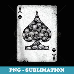 ace of spades vintage gothic gambler skull playing card - creative sublimation png download