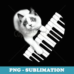 cat - cat playing piano